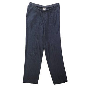 PLANET Lauren G Women's 10-14 (2) Navy Knit Pull-On Pants Cotton Modal Lagenlook